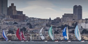 The J105&rsquo;s sail past San Francisco - Rolex Big Boat Series 2009 photo copyright  Rolex/Daniel Forster http://www.regattanews.com taken at  and featuring the  class