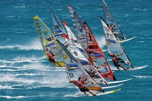 The pack gathers - 2009 Fuerteventura PWA Grand Slam – Day 4 photo copyright  John Carter / PWA http://www.pwaworldtour.com taken at  and featuring the  class