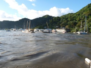 Tsunami The dock underwater in the middle of the surge photo copyright Wayne Hodgins taken at  and featuring the  class
