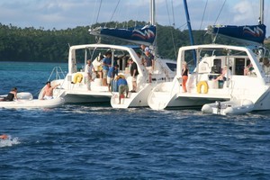 Two cats in Tonga. photo copyright Mariner Boating Holidays http://www.marinerboating.com.au taken at  and featuring the  class
