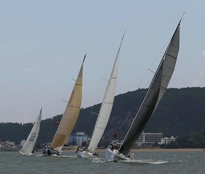 Lining up for the camera, Nha Trang Beach Race, VinaCapital Vietnam Race 2008 photo copyright Guy Nowell http://www.guynowell.com taken at  and featuring the  class