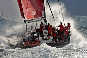 PUMA Ocean Racing, skippered by Ken Read (USA) at the start of leg 8 from Galway to Marstrand photo copyright  David Kneale/Volvo Ocean Race http://www.volvooceanrace.com/ taken at  and featuring the  class