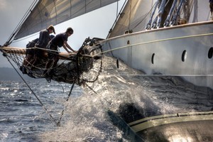 Work on bowsprit - Les Voiles de St. Tropez 2008 photo copyright  Rolex / Carlo Borlenghi http://www.carloborlenghi.net taken at  and featuring the  class