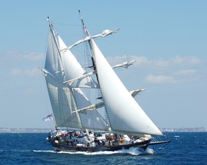 Sail Training Ship Young Endeavour sailing into the lead during the Tall Ship Regatta.

Sail Training Ship Young Endeavour took part in a Tall Ship Regatta, racing the square-rigged ship Leeuwin II for the prestigious Australian Sail Training Association (AUSTA) Billy Can Trophy for 2009.  The ships sailed north along the coast from Fremantle towards Cottesloe, before heading out to sea and then racing to the finish line at North Mole.  
On 23rd May 2009 sail training ship Young Endeavour embark photo copyright SW taken at  and featuring the  class