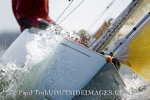 The 6 Metre worlds 2009 in Newport Rhode Island. Thursday 3rd day of racing.
Strong breeze and current met the 6mR World Cup fleet again today, which kept the racing inside Narragansett Bay just north of Gould Island. For the second and third races of the day the course was shortened to 1.2 nm leg. Three races were completed in the Modern Division while the Classics completed two. photo copyright Paul Todd/Outside Images http://www.outsideimages.com taken at  and featuring the  class