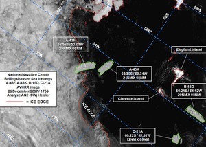Satellite picture dated 27.12.07 showing position of icebergs in the Screaming Sixty latudes photo copyright PPL Photo Agency - copyright http://www.pplmedia.com taken at  and featuring the  class