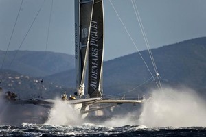 l&rsquo;Hydroptere smashes the speed record for one nautical mile photo copyright Guilain Greiner http://www.hydroptere.com/ taken at  and featuring the  class