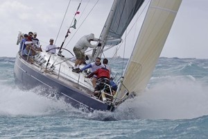 St Maarten-- The 29th St. Maarten Heineken Regatta got under way today with the  wind coming from the North at 22-25 knots and rough seas. Large waves made for wet sailing on all the boats along with many not finishing and tough sail handling. photo copyright Bob Greiser/ Outsideimages.co.nz/LouisVuitton Trophy http://www.outsideimages.co.nz taken at  and featuring the  class