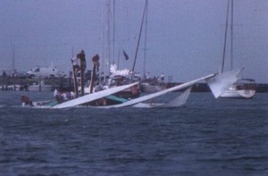 capsize1 - Log Canoe racing photo copyright Andrew Campbell http://www.campbellsailing.com taken at  and featuring the  class