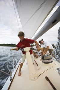 Child grinding on a 12 meter - America's Cup Charters photo copyright America's Cup Charters http://www.americascupcharters.com taken at  and featuring the  class