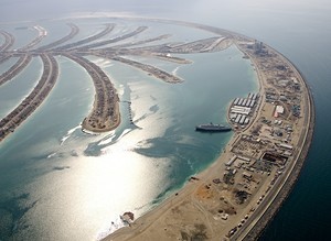 QE2's new home - Palm Jumeirah in Dubai. photo copyright MIAA taken at  and featuring the  class