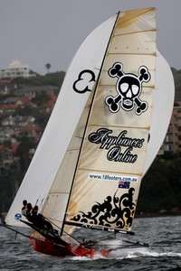 John Winning Jr. - Giltinan 18ft Skiff Championship 2010 entrant photo copyright Frank Quealey /Australian 18 Footers League http://www.18footers.com.au taken at  and featuring the  class
