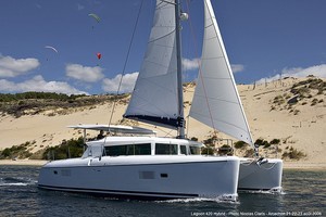 Lagoon 420 from abeam photo copyright Beneteau-Vicsail . taken at  and featuring the  class