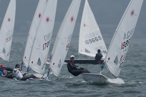 Arian Aleksander keeping his big lead in the series after 6th race. photo copyright K. Matsumoto 09 Karastsu Radial Worlds taken at  and featuring the  class