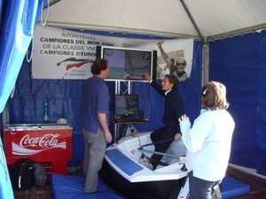Monica Azon demonstrating a VSail-Trainer in Valencia photo copyright Virtual Sailing Pty Ltd http://www.virtualsailing.com.au/ taken at  and featuring the  class