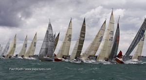 Congested startline on the finals day of the Coutts Quarter Ton Cup, Cowes, Isle of Wight photo copyright Paul Wyeth / www.pwpictures.com http://www.pwpictures.com taken at  and featuring the  class