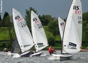 Steve Bolland (411) leads the RS300 Open at Draycote Water SC - image Amy Grant photo copyright SW taken at  and featuring the  class