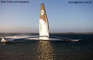 Macquarie Innovation hits 54 knots on 26 March 2009- 500 metre speed ratified at 50.07 knots photo copyright Steb Fisher Photo www.steb.com.au taken at  and featuring the  class