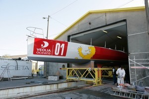  The first in the series for Veolia Oceans® de la SolOcéane, emerges from the building shed in Caen. photo copyright Jean-Marie Liot - SailingOne www.sailingone.com taken at  and featuring the  class
