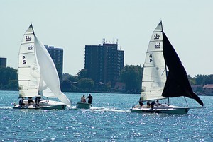 Gybing Downwind Towards The Finish (Tunnicliffe #4)- Detroit Cup 2009 photo copyright Paul Tunnicliffe http://www.annatunnicliffe.com taken at  and featuring the  class