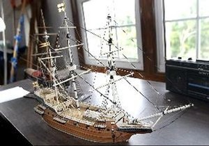 A model of the Sea Venture repaired a few years ago by Derek Foster photo copyright The Royal Gazette http://www.royalgazette.com taken at  and featuring the  class