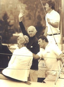1972 - Craig Whitworth (holding backstay), Allan Bond, Sir William  McMahon & Lady McMahon  - Whitworths photo copyright Sail-World.com /AUS http://www.sail-world.com taken at  and featuring the  class
