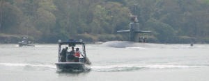 web Passing the submarine with escort photo copyright BW Media taken at  and featuring the  class