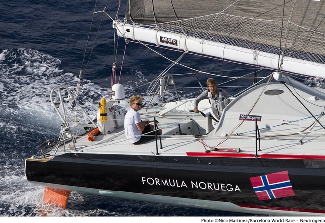 (from left) U.S. sailor Ryan Breymaier (Annapolis) and co-skipper Boris Herrmann of Germany will take turns steering Neutrogena in the Barcelona World Race, the only double-handed race around the globe - Barcelona World Race © Manuel Medir