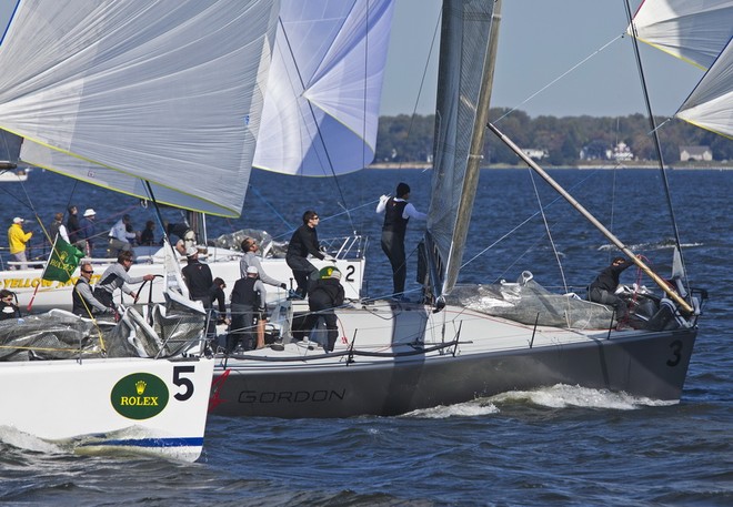 Flash Gordon squeezed by Ramrod and Yellow Jacket - Rolex Farr 40 North American Championship ©  Rolex/Daniel Forster http://www.regattanews.com