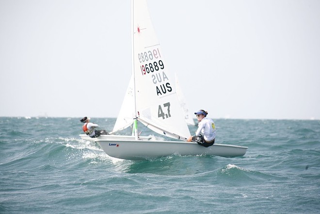 Caitlin Elks coming up for a win in Race 4 - Laser 4.7 World Youth Championships, Pattaya Thailand © Royal Varuna Yacht Club .