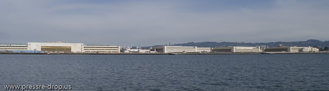 The former Naval Air Station offers near perfect existing infrastructure and a deep water port, almost tailor made for an America’s Cup  village in San Francisco © Erik Simonson/ h2oshots.com