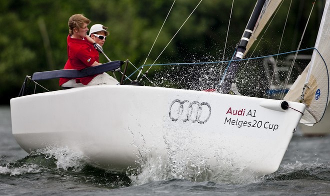 Starnberg, 12/06/10<br />
Audi A1 Melges20 Cup<br />
GER-5  Team Autenrieth - Julian Autenrieth/Philipp Autenrieth/Fabian Kaske<br />
 © BPlan/Stefano Gattin