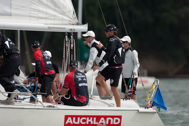 Dean Barker versus Magnus Holmberg, RR1. Omega Auckland Match Race Regatta. 4/3/2010 © Chris Cameron/ETNZ http://www.chriscameron.co.nz