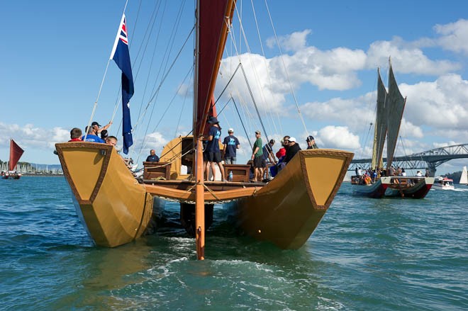 Te Kumete O Te Mona Nui regatta for four Vaka.  © Chris Cameron www.chriscameron.co.nz