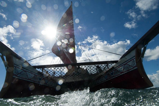 Te Kumete O Te Mona Nui regatta for four Vaka.  © Chris Cameron www.chriscameron.co.nz