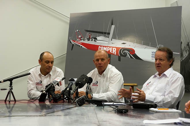 Emirates Team New Zealand announce their participation in the 2011-12 Volvo Ocean Race. Kevin Shoebridge, Grant Dalton and Matteo de Nora.  © Emirates Team New Zealand / Photo Chris Cameron ETNZ 