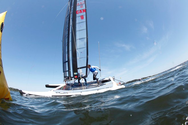 Canaan was the winner of the International C-Class Catamaran Championship. She was sailed by Fred Eaton and Magnus Clarke. © Christophe Launay