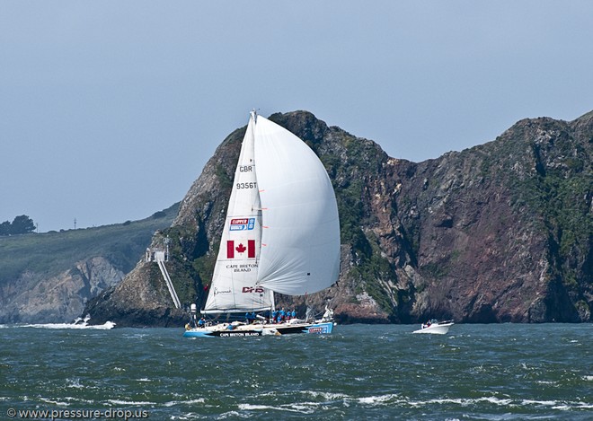2010 Clipper Around the World Race, Cape Breton Island finishes Leg 7 at San Francisco © Erik Simonson/ h2oshots.com