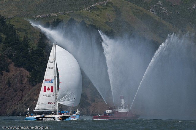 2010 Clipper Around the World Race, Cape Breton Island finishes Leg 7 at San Francisco © Erik Simonson/ h2oshots.com