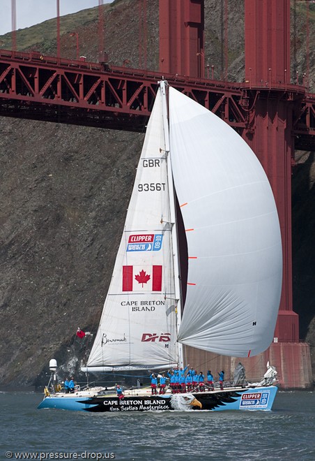 2010 Clipper Around the World Race, Cape Breton Island finishes Leg 7 at San Francisco © Erik Simonson/ h2oshots.com