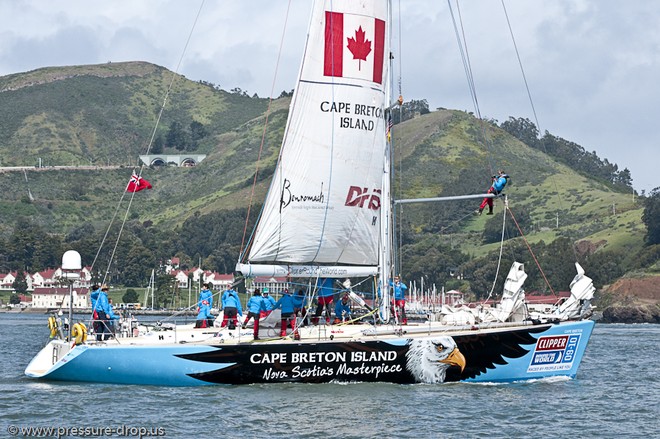 2010 Clipper Around the World Race, Cape Breton Island finishes Leg 7 at San Francisco © Erik Simonson/ h2oshots.com