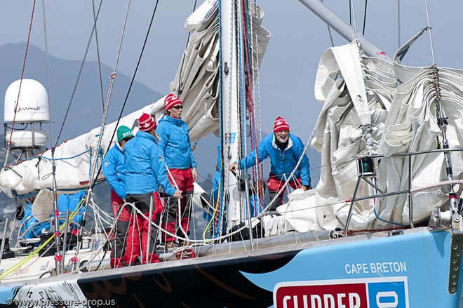 2010 Clipper Around the World Race, Cape Breton Island finishes Leg 7 at San Francisco © Erik Simonson/ h2oshots.com