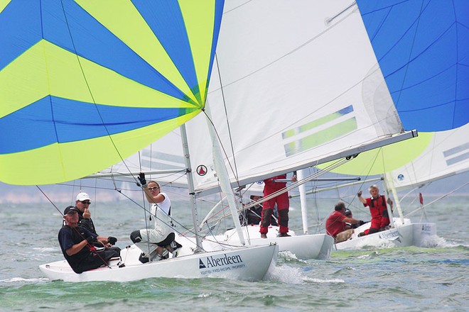 Fleet Running - Dragon UK South Coast Championship 2010 © Fiona Brown http://www.fionabrown.com