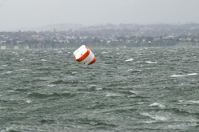 The RGYC gate buoys struggled in the stormy conditions - Etchells Pre-Nationals – Racing Abandoned © Teri Dodds http://www.teridodds.com