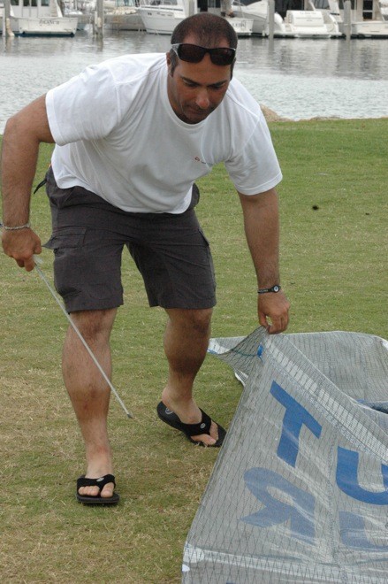 Akif Muslubas (TUR) talks about sharing equipment - 2010 Perth International Regatta © Shauna McGee Kinney