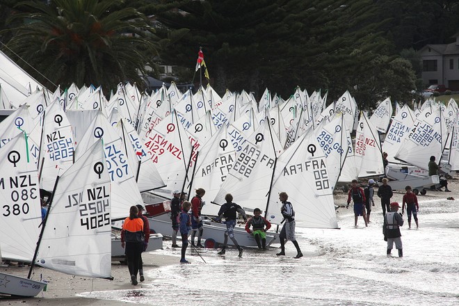 Waiting on the beach  - 2010 NZ Optimist Nationals - Whitianga ©  Will Calver - Ocean Photography http://www.oceanphotography.co.nz/