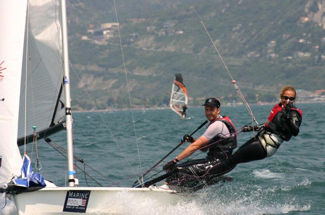 Chris Gould Chris and Penny Hooper take second place - Laser 4000 European Championship © Elena Giolai