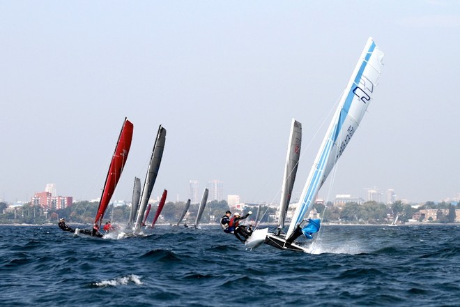 Robbie Daniel and Gary Chu (USA 212) lead the fleet © Joaquim Santos http://www.eye4photos.ca