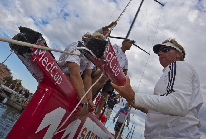 52 Series Day 2: Crash between Audi A1 powered by ALL4ONE and Bribon - Audi MedCup Region of Sardinia Trophy Photo: Stefano Gattini & Guido Trombetta-Studio Borlenghi/Audi MedCup <br />
 © Stefano Gattini & Guido Trombetta-Studio Borlenghi