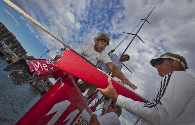 52 Series Day 2: Crash between Audi A1 powered by ALL4ONE and Bribon - Audi MedCup Region of Sardinia Trophy. Photo: Stefano Gattini & Guido Trombetta-Studio Borlenghi/Audi MedCup © Stefano Gattini & Guido Trombetta-Studio Borlenghi